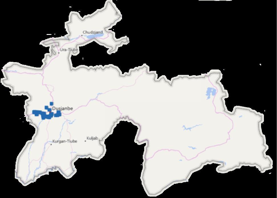 MATERIAL AND METHODS Study area The selected area for the study was the urban and peri-urban area of Dushanbe, including a radius of up to 40 km from the city centre (see fig 1).