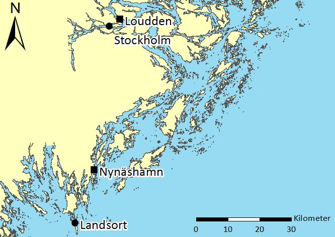 3.2 Återkomstvärden 3.2.1 Observationer vid Stockholm I Stockholmsområdet har SMHI pågående mätningar vid Stockholm-Skeppsholmen och närmast söderut finns mätningar vid Landsort.