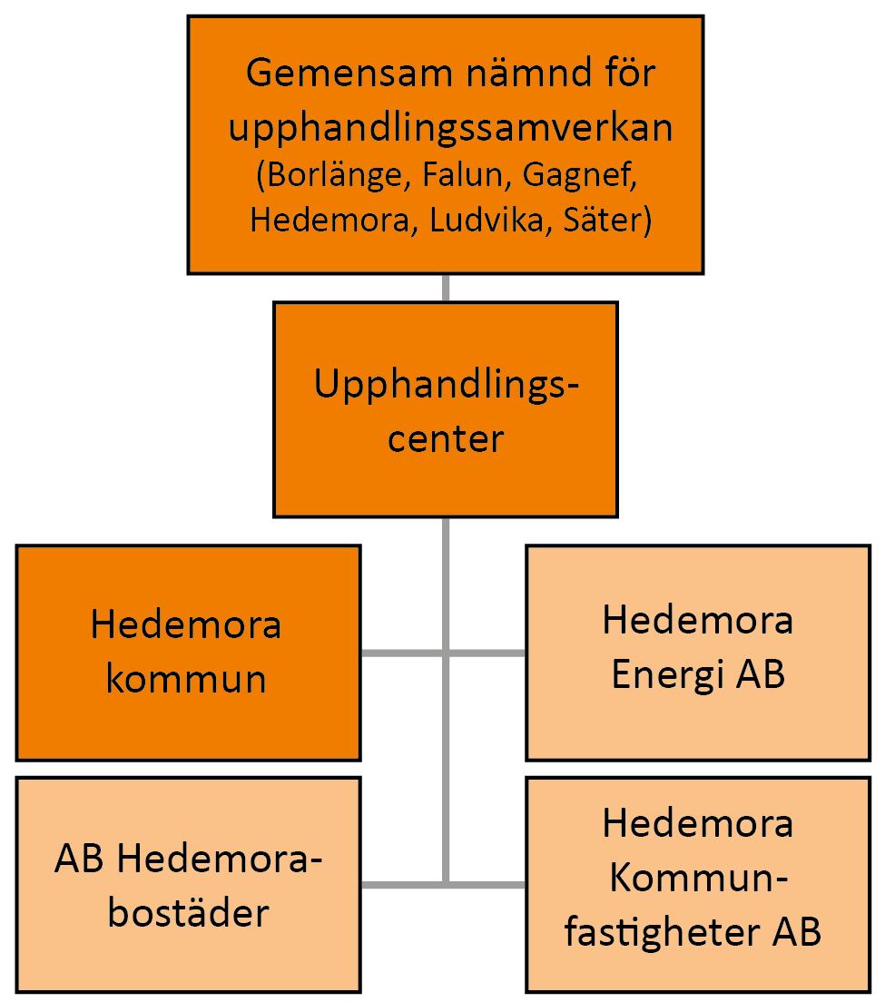 Hedemora kommun Organisation Hedemora kommun ingår i en upphandlingssamverkan tillsammans med Borlänge, Falu, Gagnefs, Ludvika och Säters kommuner.