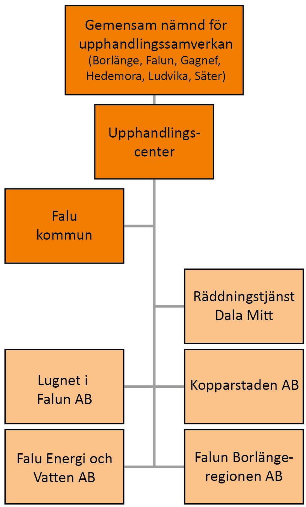 Falu kommun Organisation Falu kommun ingår i en upphandlingssamverkan tillsammans med Borlänge, Gagnefs, Hedemora, Ludvika och Säters kommuner.