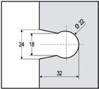 för väggplatta invändigt 5,5 mm Material mässing BO