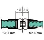 Duschdörrtätning Glastjocklek 6-8 mm med magnetprofil Dörrblad Innanliggande 180 Med magnetprofil