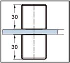 Borrhål i glas ø 10 mm Glastjocklek 6-10 mm Material mässing Förpackningsenhet 1 set BO