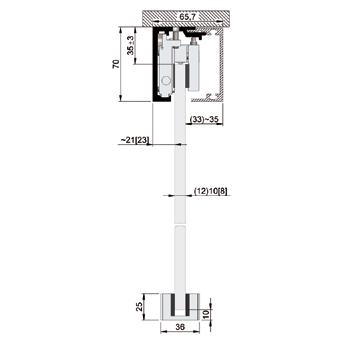 Bohle SlideTec optima 150 Set SlideTec optima 150 Takmontage enkeldörr Vänligen notera: Täcklock beställes separat Montage Takmontage Utförande enkeldörr Dörrvikt max.