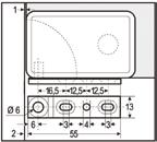 Montageplatta 3 mm Höjdmått avdrag 9 mm Avstånd dörr/hylla min.