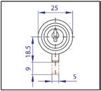 Glasdörrlås / knoppcylinder 6 mm Stängningsriktning nertill Glastjocklek 6 mm Borrhål ø