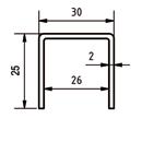 handledare: BO 5215254 - BO 5215256 Form U-profil Bredd (B) 30 mm