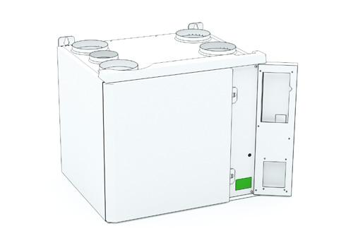 TYPSKYLT TYYPPI/TYPE: ilmanvaihtolaite ventilation unit W/ V/ HZ / A: SRJ. NRO/SERIAL NO: www.enervent.