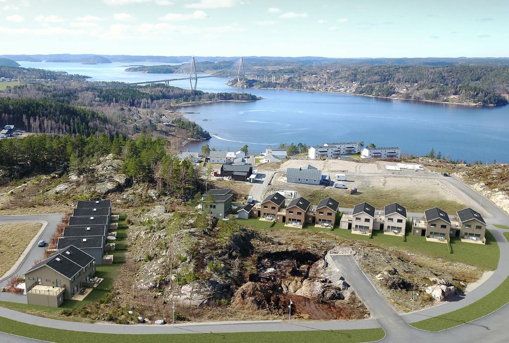 2 3 Bekväm villakänsla med både bad och stad inom räckhåll Strax utanför Uddevalla, i ett fantastiskt läge med utsikt över Byfjorden och den majestätiska Uddevallabron, ligger det nya bostadsområdet