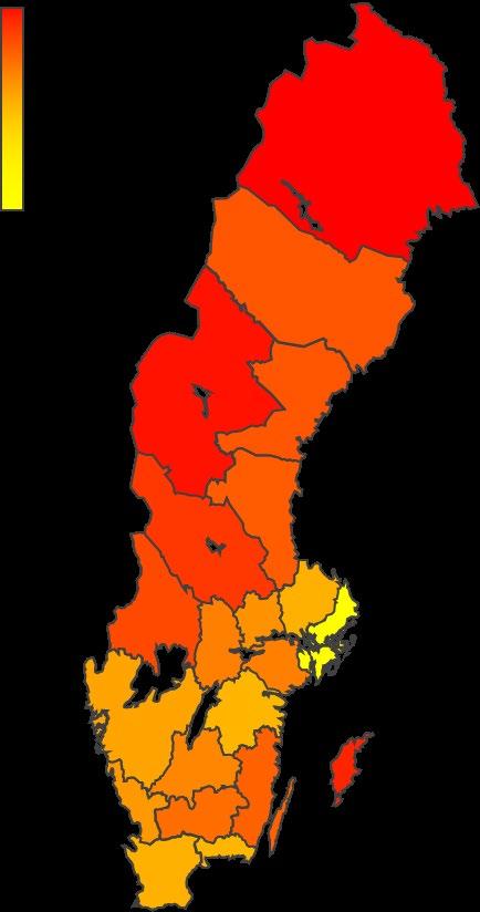 I samtliga tre storstadslänen har respektive huvudkommun Stockholm, Malmö och Göteborg lägre antal omkomna per capita än länet som helhet.