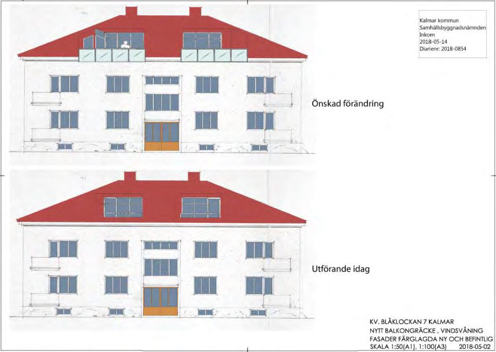 Datum 2018-05-23 2 (7) Bild 2: Fastigheten Blåklockan 7. Bakgrund Bygglov för inredande av befintlig vindsvåning beviljades av Byggnadsnämnden 1986, 0196.