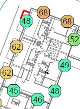 6.2 Bullerskärmande åtgärder Lägenheter som behöver skärmande åtgärder beskrivs nedan. Figur 4 och 5 Figur 7 till 10 Figur 11 till 12 Figur 3. Vy med hänvisningar till var figurer visar.