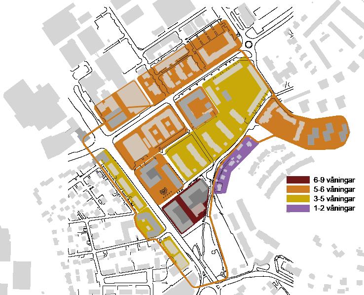 Hur ny bebyggelse möter och knyter an mot intilliggande bebyggelse måste därför studeras för att inte övergångar mellan två byggnadsskalor ska bli oproportionerliga.