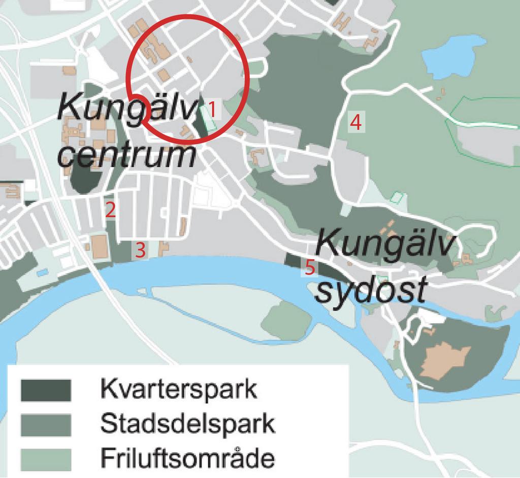 Genom att ha gröna inslag i gatumiljöerna minskas det upplevda avståndet till dessa ytor.