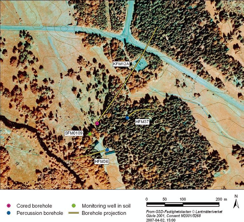 Figure 1-2. Borehole locations at and near drill site DS12.