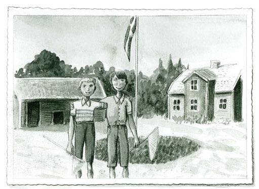 En gammal väska i Västmanland Sala Adam såg en prick på kartan och kompassnålen svängde. Vilken stad passerade familjen på vägen mot Åby gård? Hur kunde Adam veta vilken väg de skulle ta?