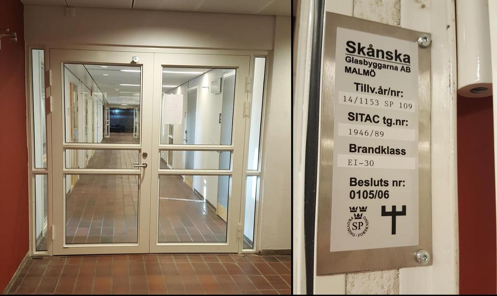 Bilaga B: Försöksdörrens egenskaper I denna bilaga beskrivs försöksdörrarnas egenskaper. Vid försöken användes två likadana dörrar där enda skillnaden var dörrens hängning.
