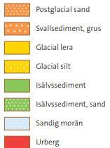 Jorddjupet förväntas vara enligt figur 2 ovan. Jorddjupskartan visar jordmäktigheter på mellan 0-3 meter mäktiga. 11.