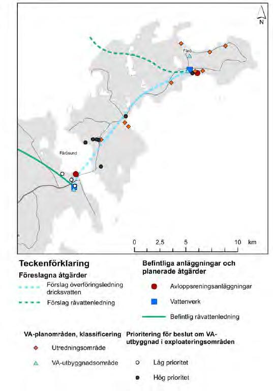 kan komma att få ett behov av att lösa försörjningen av dricksvatten eller omhändertagande av spillvatten i ett större sammanhang (LAV 6).