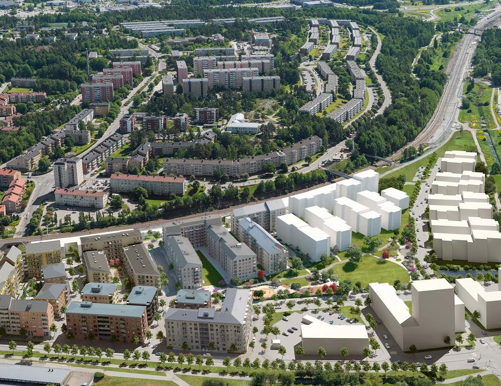 HÄR BYGGER VI Om Parklinden Med Parklinden fortsätter Söderdalen att växa. Projektet är ett lamellhus uppdelat i trapphus som angränsar direkt till den kommande parken.