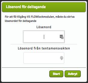 2. När du anger lösenordet samt lösenordet från tentamensvakt börjar provet. 3. I översta högra hörnet, kan du se tiden du har kvar till inlämning.