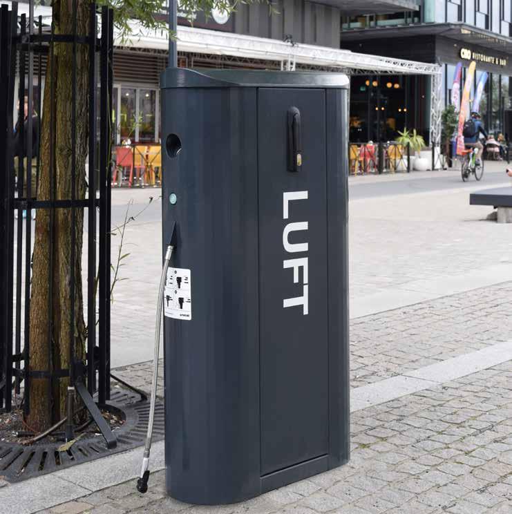 CANAIR Design: LundbergDesign AUTOMATISK CYKELPUMP ENKEL INSTALLATION I OFFENTLIG MILJÖ MATERIAL & UTFÖRANDE Stomme/Hölje: Elförzinkning och pulverlackering.