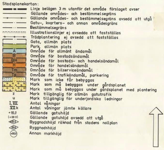 berörs av stadsplan S67 från år 1970.