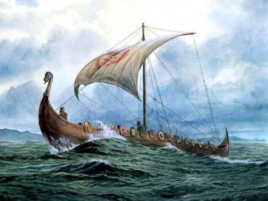 Vägen till Amerika Många vikingar reste till olika länder med sina platta skepp.
