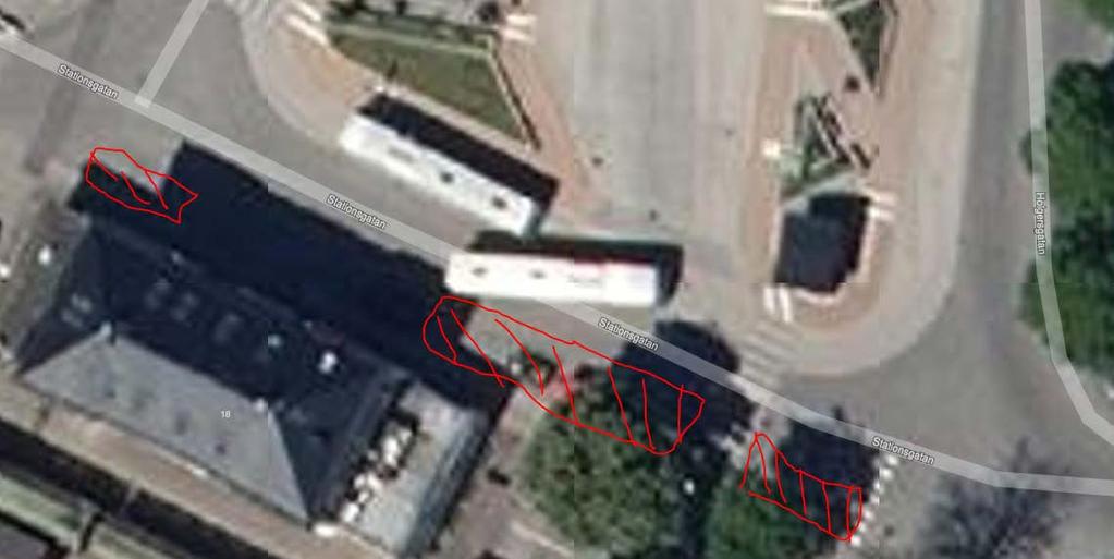 Övervägande Bussterminalen färdigställdes under 2010. Inga olyckor finns rapporterade i STRADA sedan 2010-01-01. I nuläget gäller parkeringsförbud inom området.