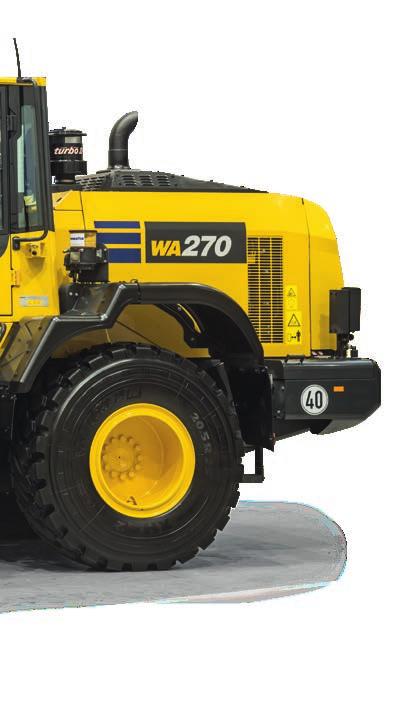 BÄTTRE BRÄNSLEEFFEKTIVITET OCH MILJÖPRESTANDA Kraftfull och miljövänlig Motor enligt EU steg IV Komatsu SmartLoader Logic Mycket effektiv