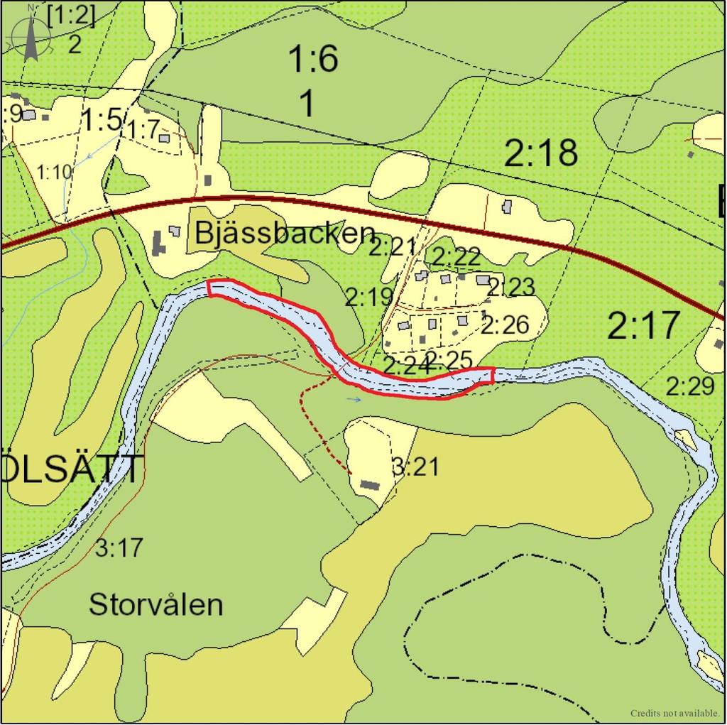 14(41) Mjölsätt, nedre (Ljustorpsån) Översiktskartan visar området benämnt Mjölsätt nedre.