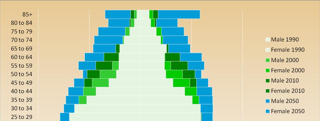 Regionwide Age Structure: 1990, 2000, 2010