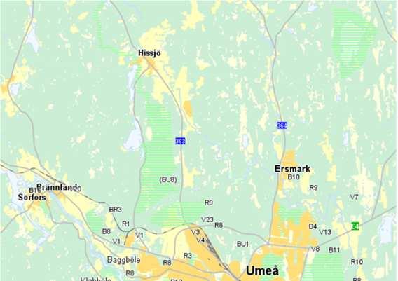 Områden som har låga ekvivalenta ljudnivåer enligt kartläggningen, lägre än 40 dba, är till exempel Bäcksjön och Kullaområdet.