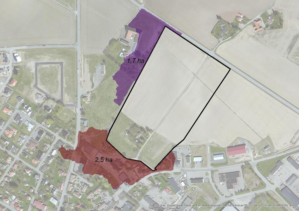 Planområdets utlopp i dike utmed väg 187.