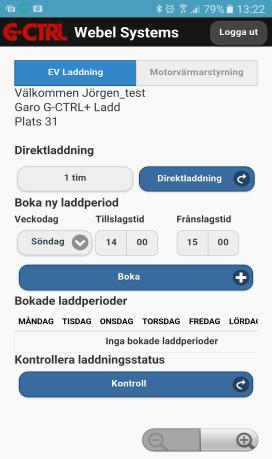 Funktionsbeskrivning Innan man kan börja använda laddstolpen för elbilsladdning eller motorvärmarstyrning behöver du först installera G-CTRL appen. Se sidan 6 hur du gör detta.