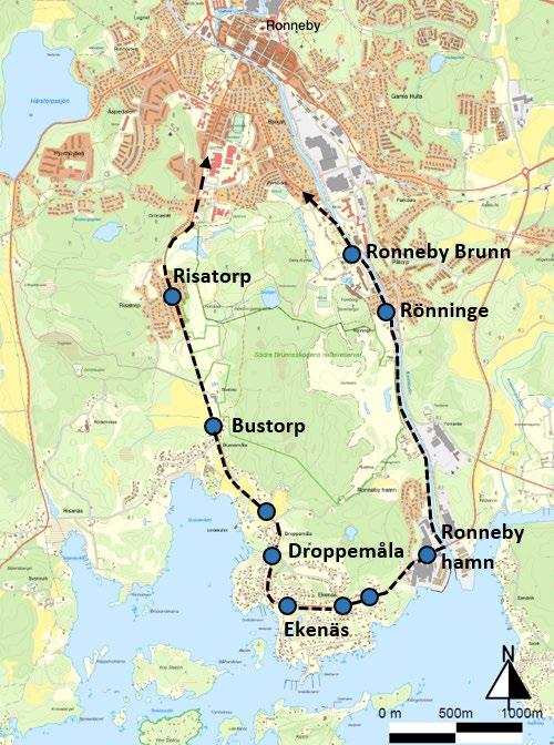 Söder om området finns ytterligare två hållplatser, en vid Bustorp med tre linjer och en hållplats vid Tegelbruksvägen med en busslinje.