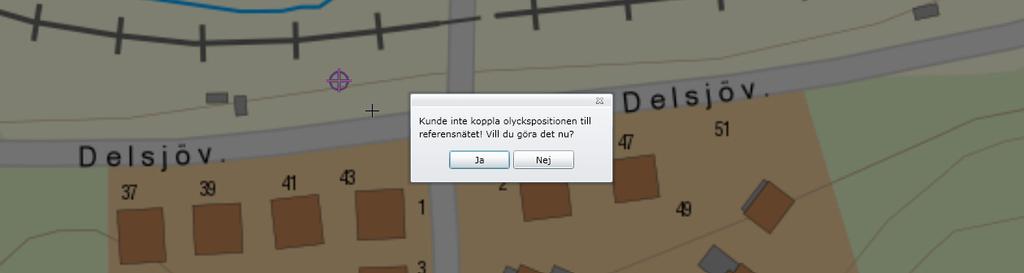 Ibland behöver man mäta ett avstånd i kartan för att hitta rätt olycksplats. Klicka på mätverktyget i kartan Klicka på den utgångspunkt som det önskade avståndet ska mätas ifrån.
