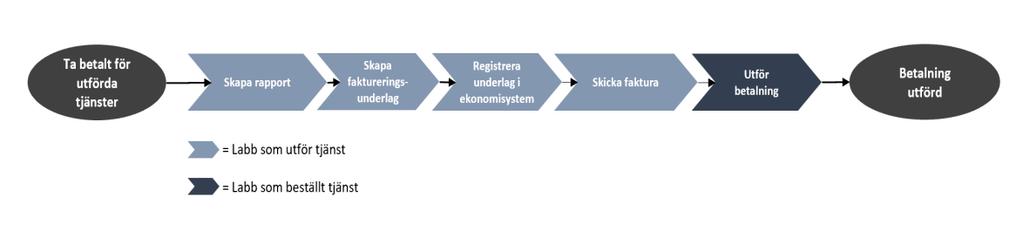 Översiktlig processbeskrivning Figur 41 Processbeskrivning Forskning Betalning Flera typer av tjänster kommer att göras mot betalning, exempelvis resursstöd och konsultationer.