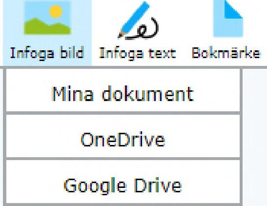 Klicka på Öppna för att öppna en pdf-fil från Mina dokument, OneDrive eller Google Drive 6. 7.