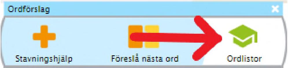 Sätt på Föreslå nästa ord för att hjälpa dig hitta nästa ord du vill skriva *Om du fastnar mitt i en mening, hjälper IntoWords