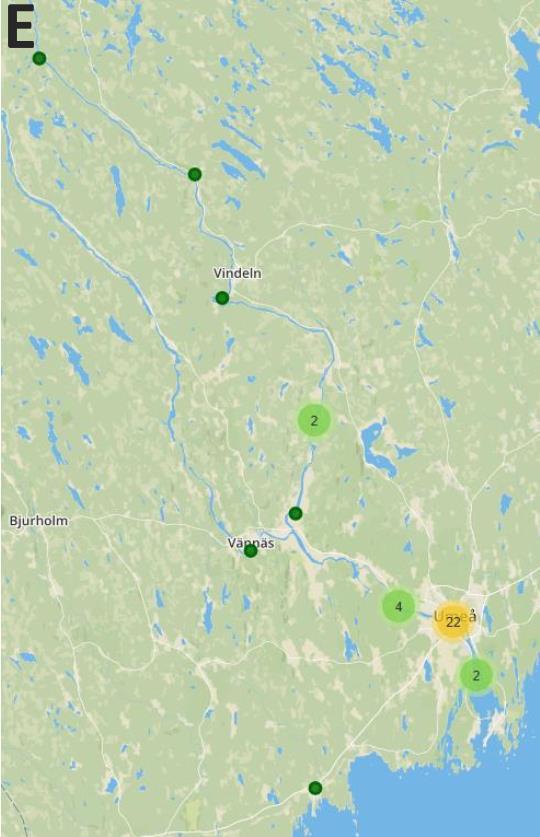 SITUATIONEN I SVENSKA VATTENSYSTEM 2018 Umeälven >20ºC från mitten av juli Redan innan dess dödlighet