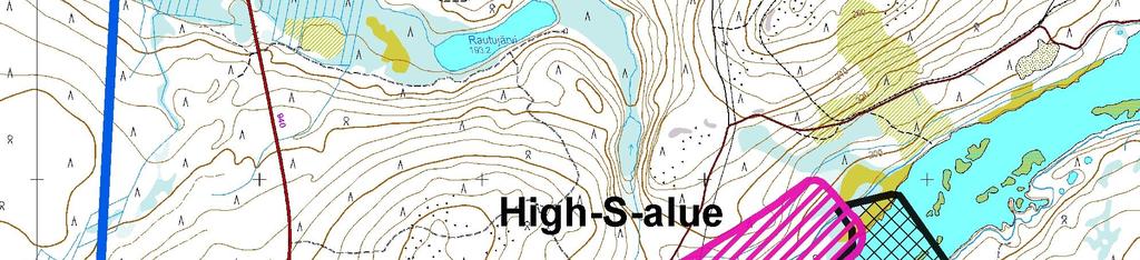 6 Figur 3-2 Funktionernas placering på området i Rautuvaara. High-S = anrikningssand med hög svavelhalt, LIMS = anrikningssand med låg svavelhalt.