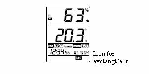 LARMPROGRAMMERING FÖR TEMPERATUR OCH LUFTFUKTIGHET INOMHUS/UTOMHUS Användaren kan ställa in en rad olika larm som utlöses då vissa temperatur- och luftfuktighetsförhållanden uppfylls, vilka har