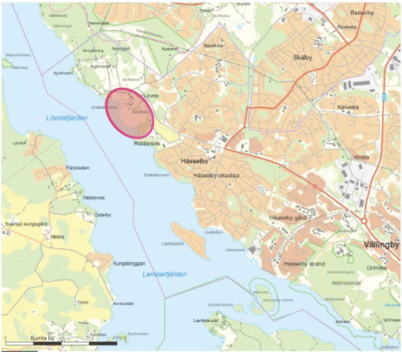 3 Förutsättningar och omgivningsintressen 3.1 Lokalisering Lövsta är beläget vid Mälarens strand i nordvästra delen av Stockholm nära gränsen till Järfälla, se Figur 2 nedan.