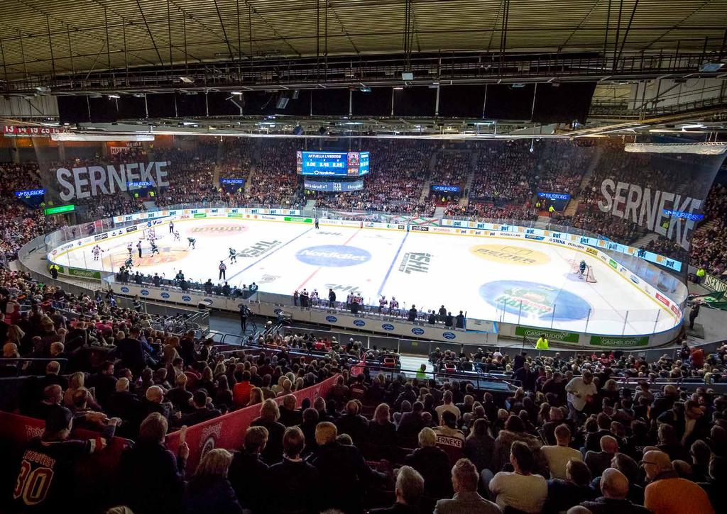 TEXT EXPONERING DINA MÖJLIGHETER ATT SYNAS PÅ VÅR ARENA Möt Sveriges största hockeypublik och Göteborgs största sportpublik. Match i Scandinavium.