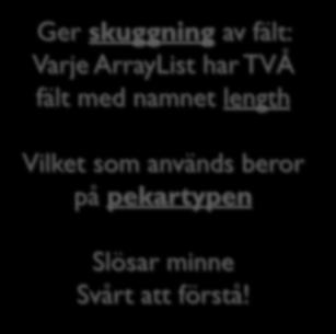 ArrayList har TVÅ