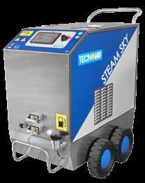 Tecnovap Steam Sky Steam Sky, som är vår starkaste ångtvätt, är dieseldriven och levererar massiva 40 kw och producerar hela 830 gr ånga per minut.