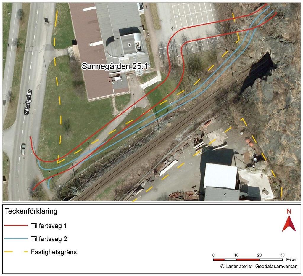 Figur 3.5 Tillfartsväg till påslag vid Bratteråsberget.