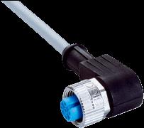 kabelände Kabel: sensor-/ställdonskabel, PVC, oskärmad, 5 m Huvud A: honkontakt, M12, -polig, vinklad, A-kodad