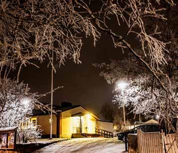 Allt är vitt och vackert, till och med trädens kala grenar. Fast snöat har det inte. Det är den fuktiga luften från Storsjöns öppna vatten som har frusit till stora vita kristaller.